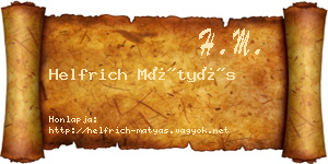 Helfrich Mátyás névjegykártya